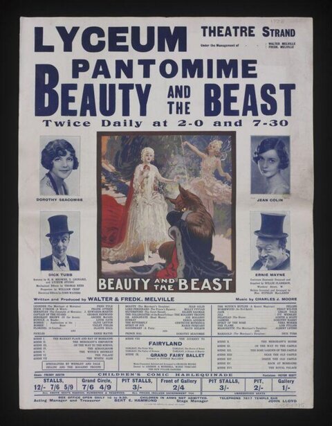 Lyceum Theatre Beauty and the Beast Pantomime Poster