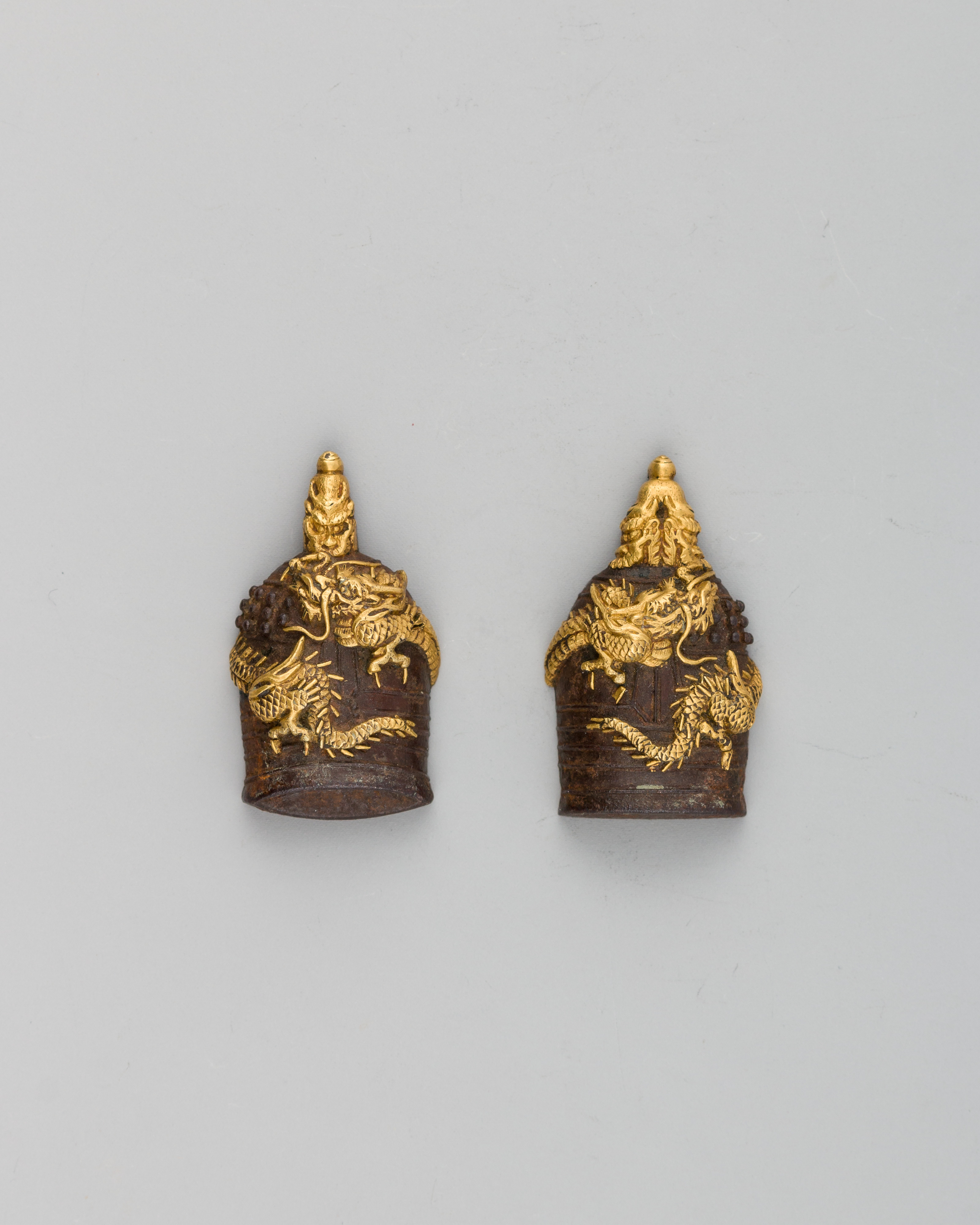 Pair of Gilded Dragon Ornaments