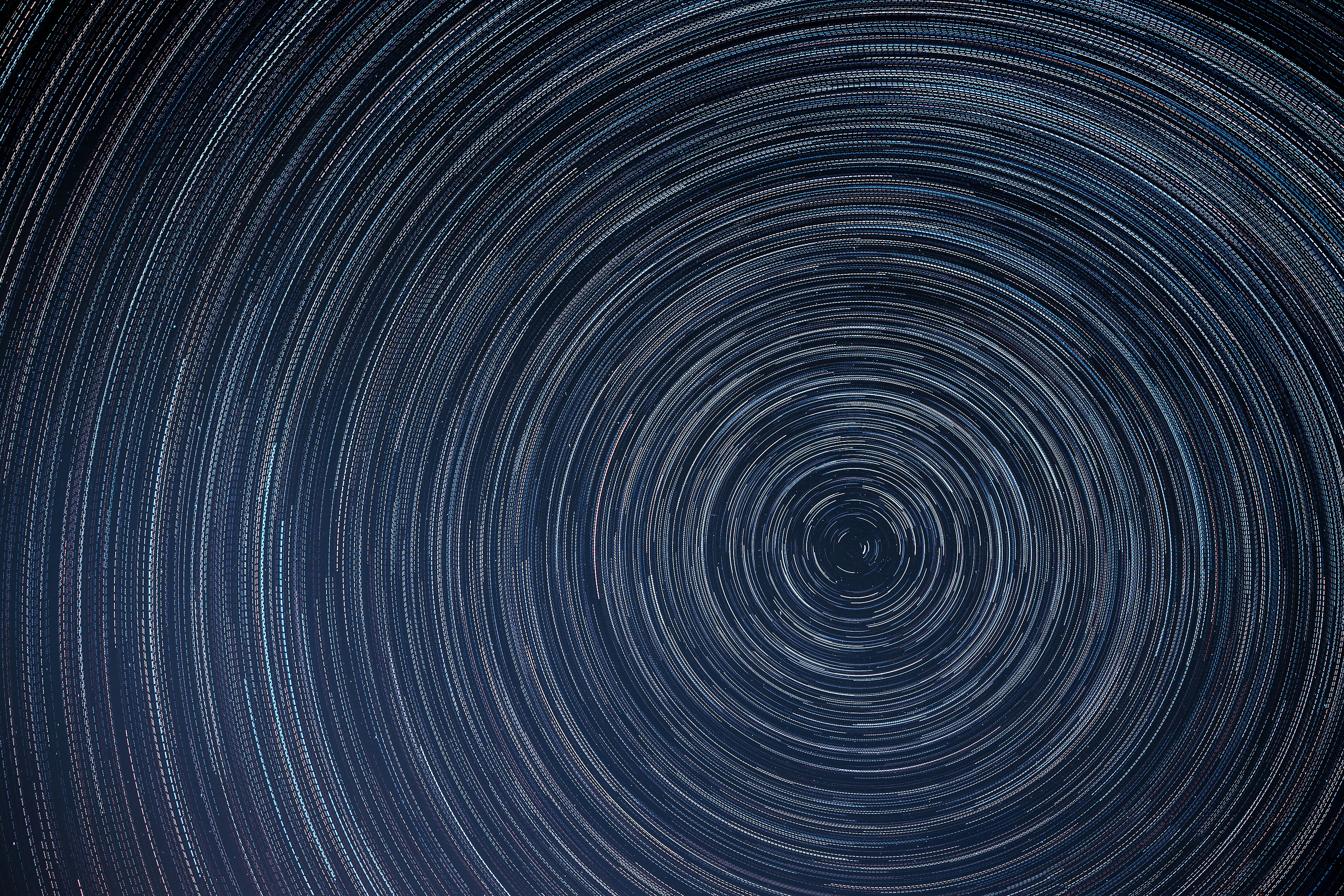 Circular Star Trails in Night Sky