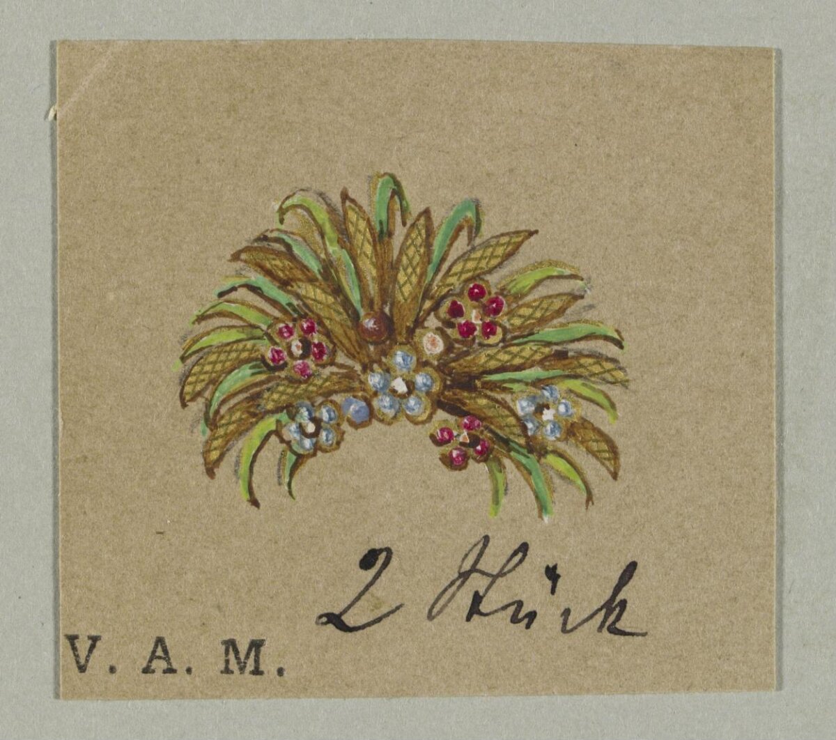 Watercolor Jeweled Tiara Design Sketch