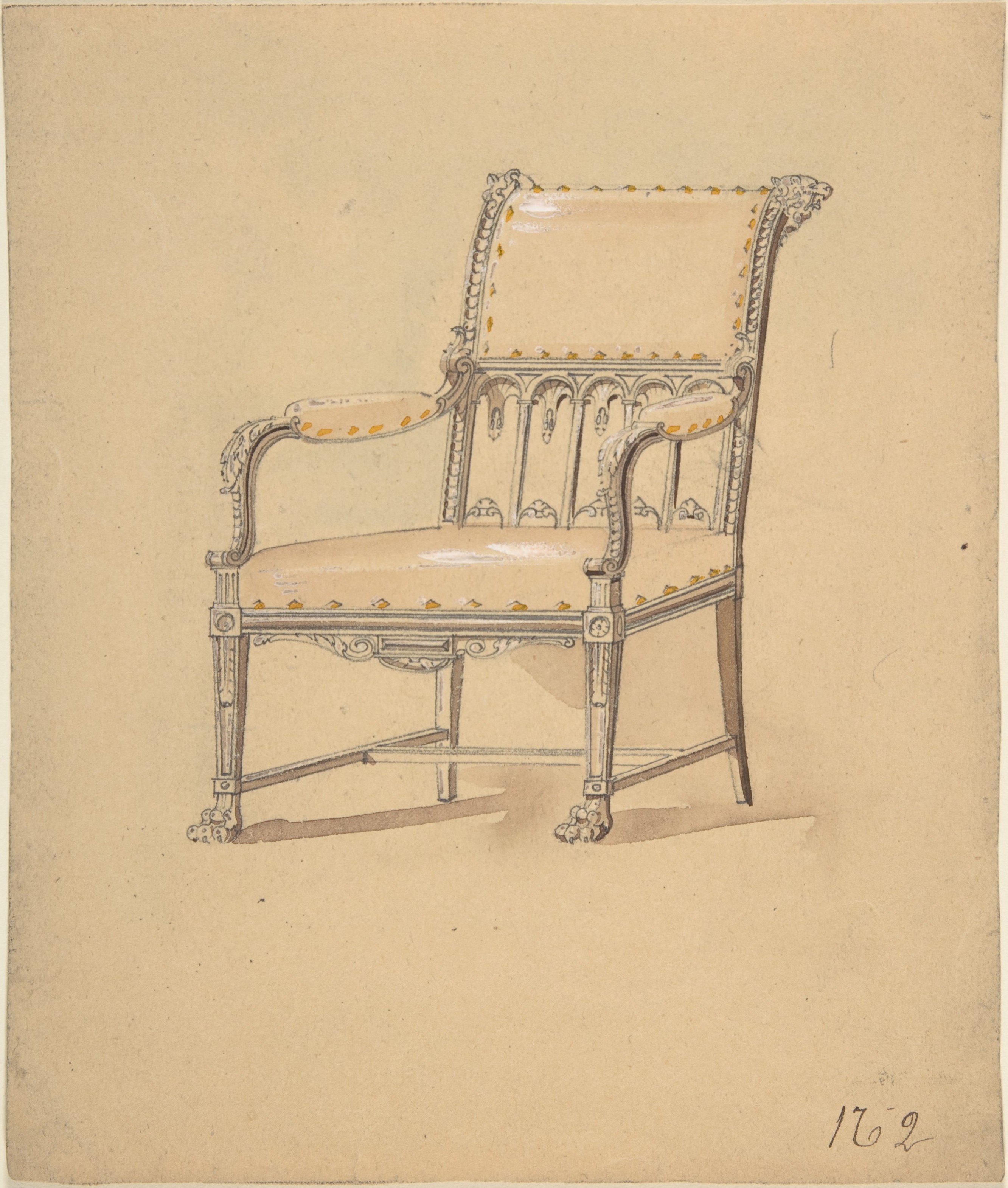 Ornate Armchair Design Sketch