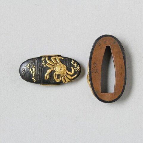 Pair of Japanese Gold Crab Fuchi