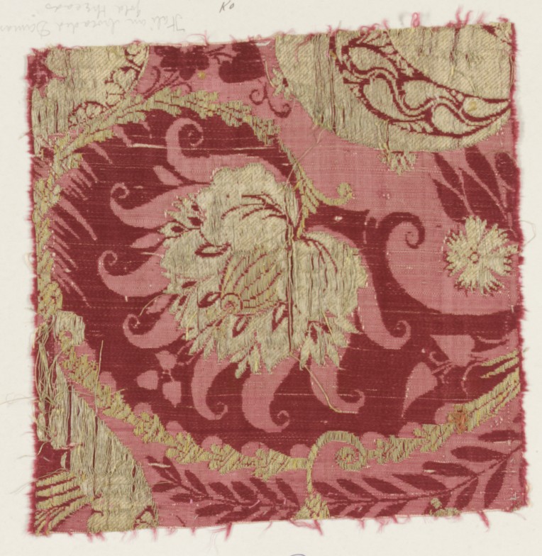 Antique Floral Brocade Fabric Sample