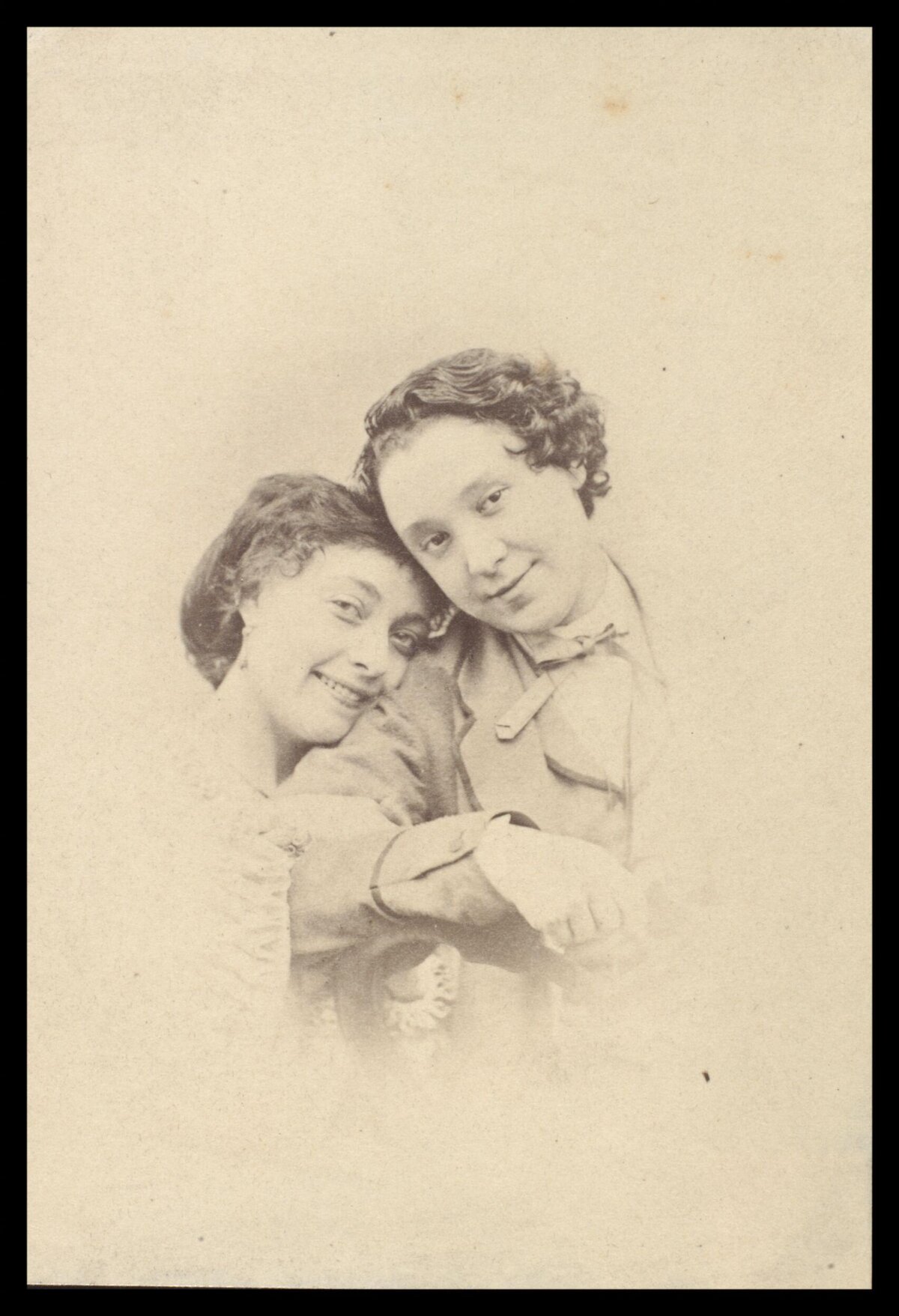 Vintage Portrait of Two Affectionate Women
