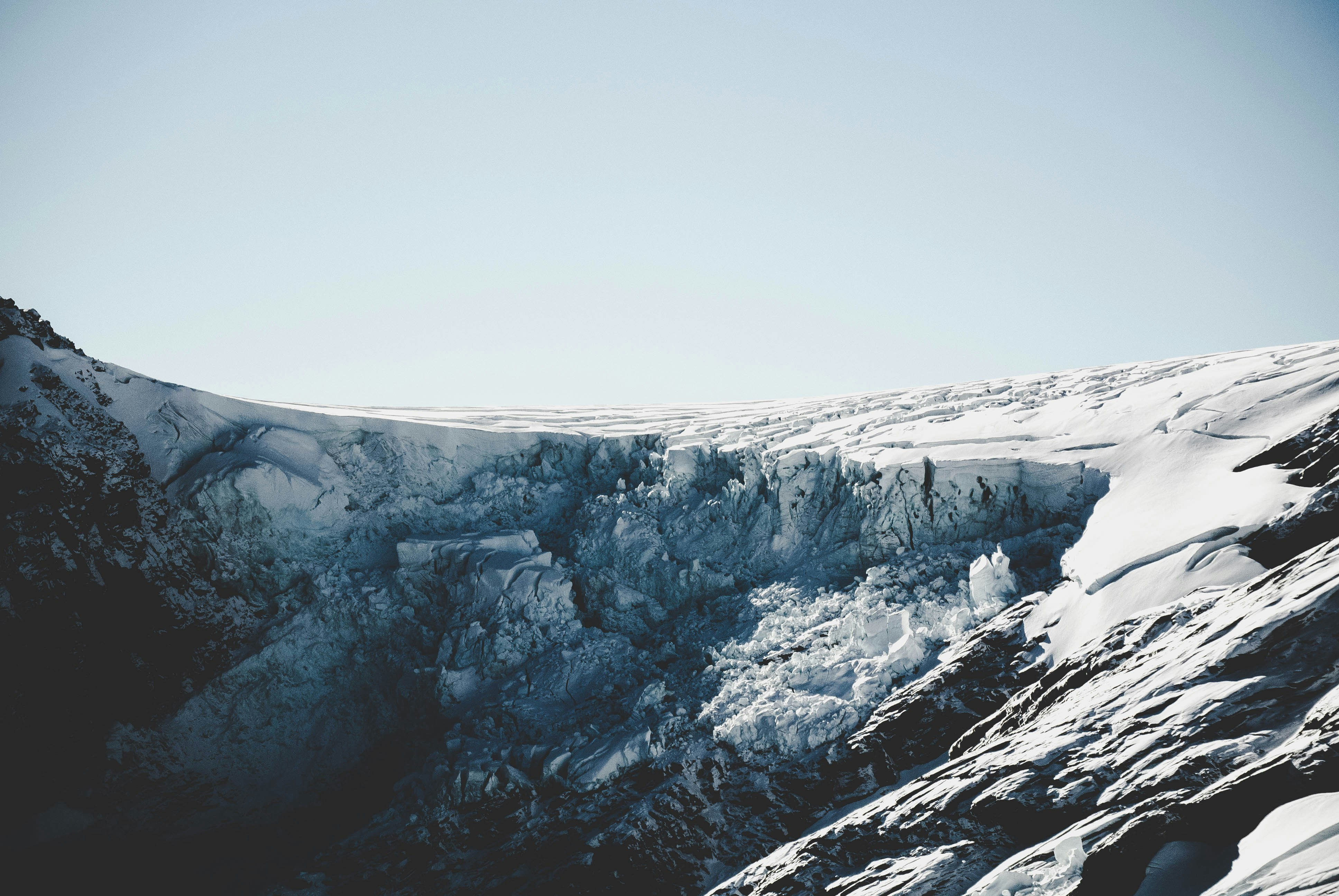 Snowy Mountain Glacier Crevasse