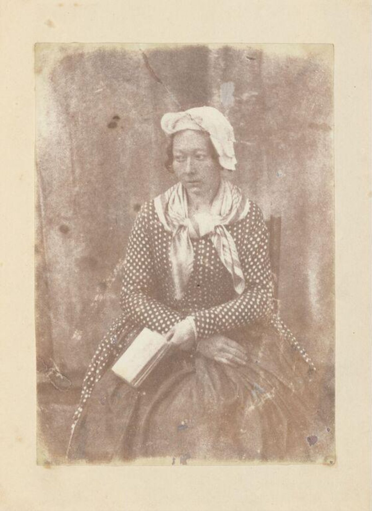 Vintage Portrait of Seated Woman with Book