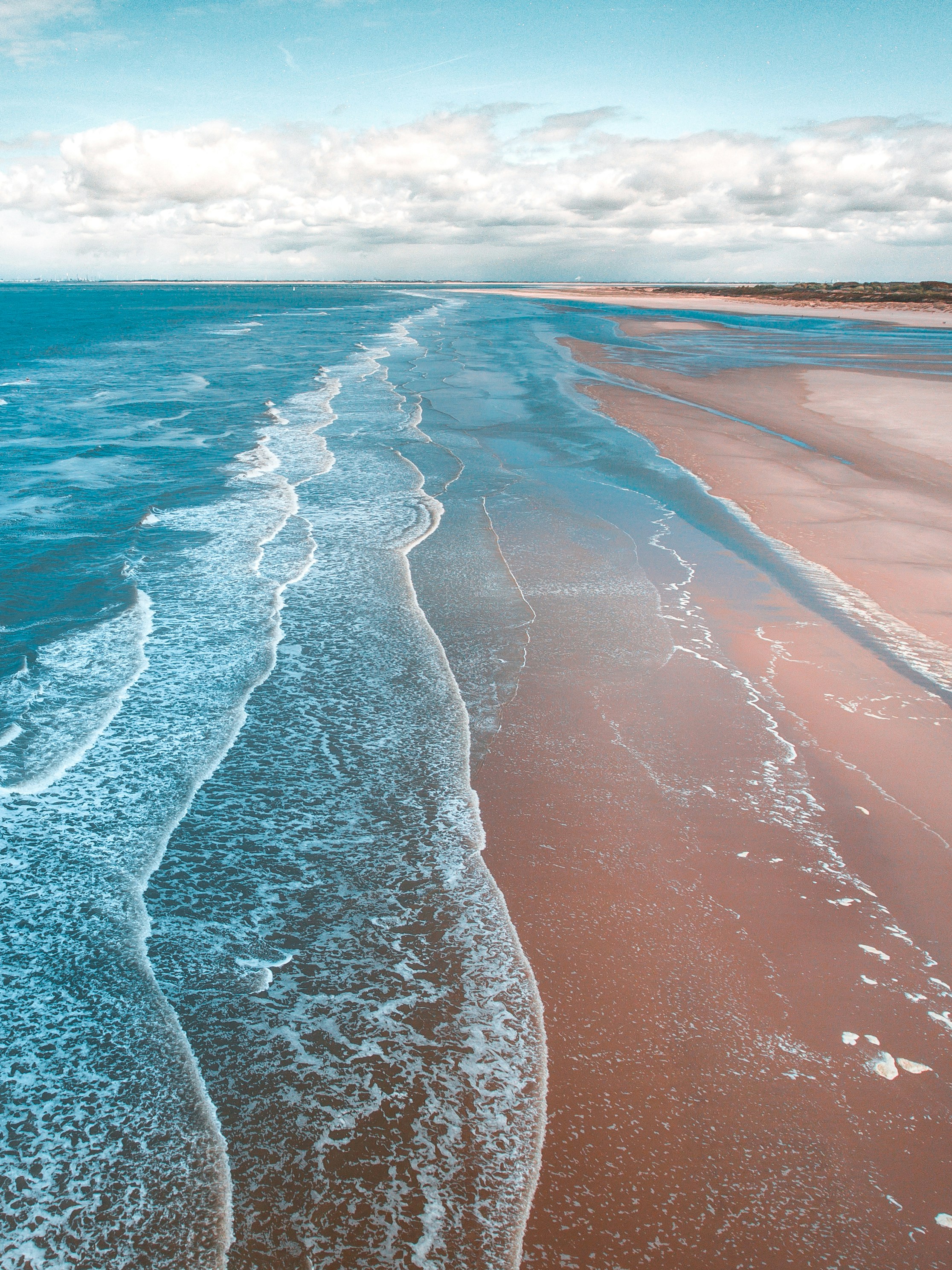 Empty Beach and Ocean Shoreline