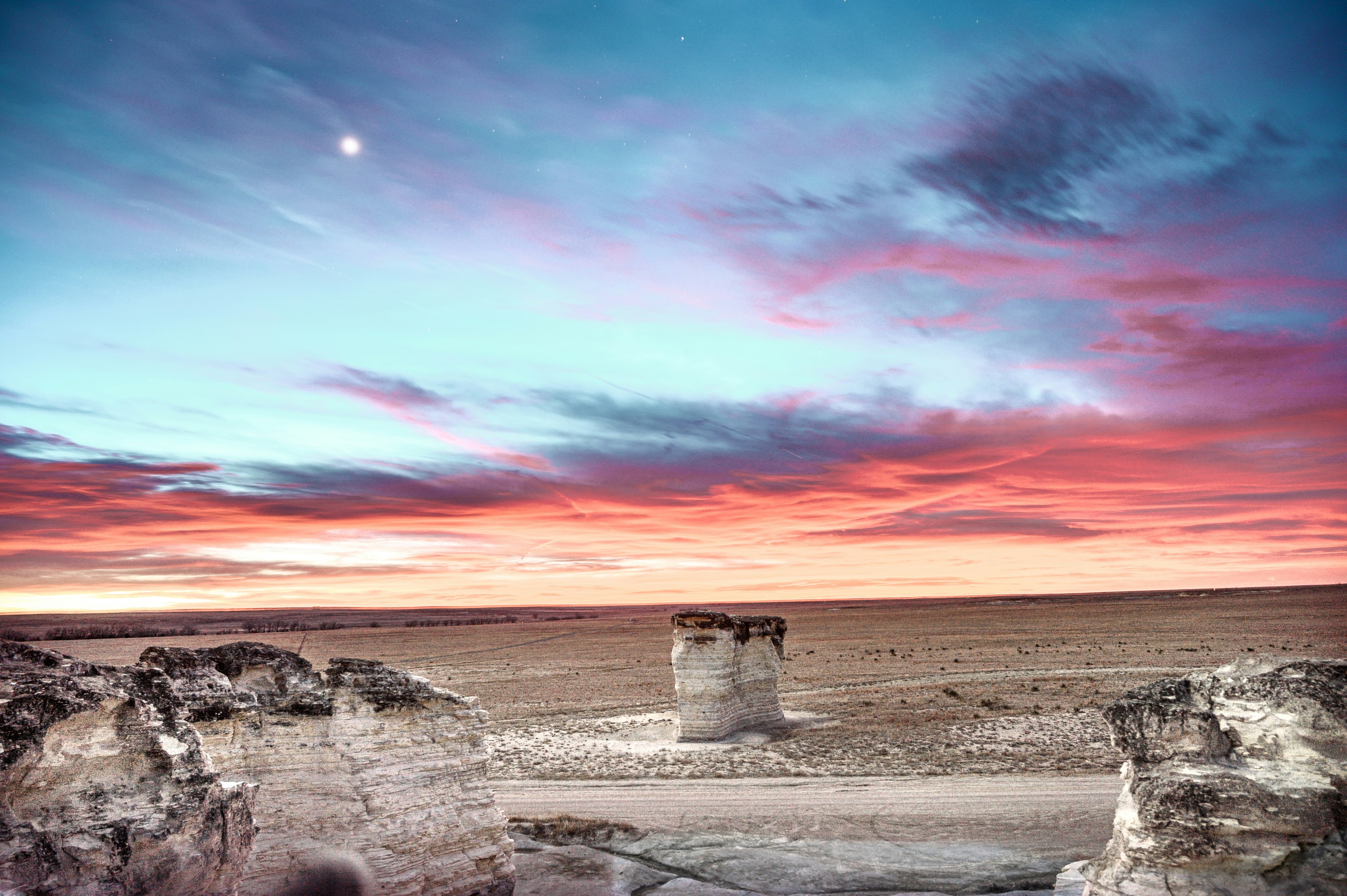 Prairie Rock Formations at Dusk