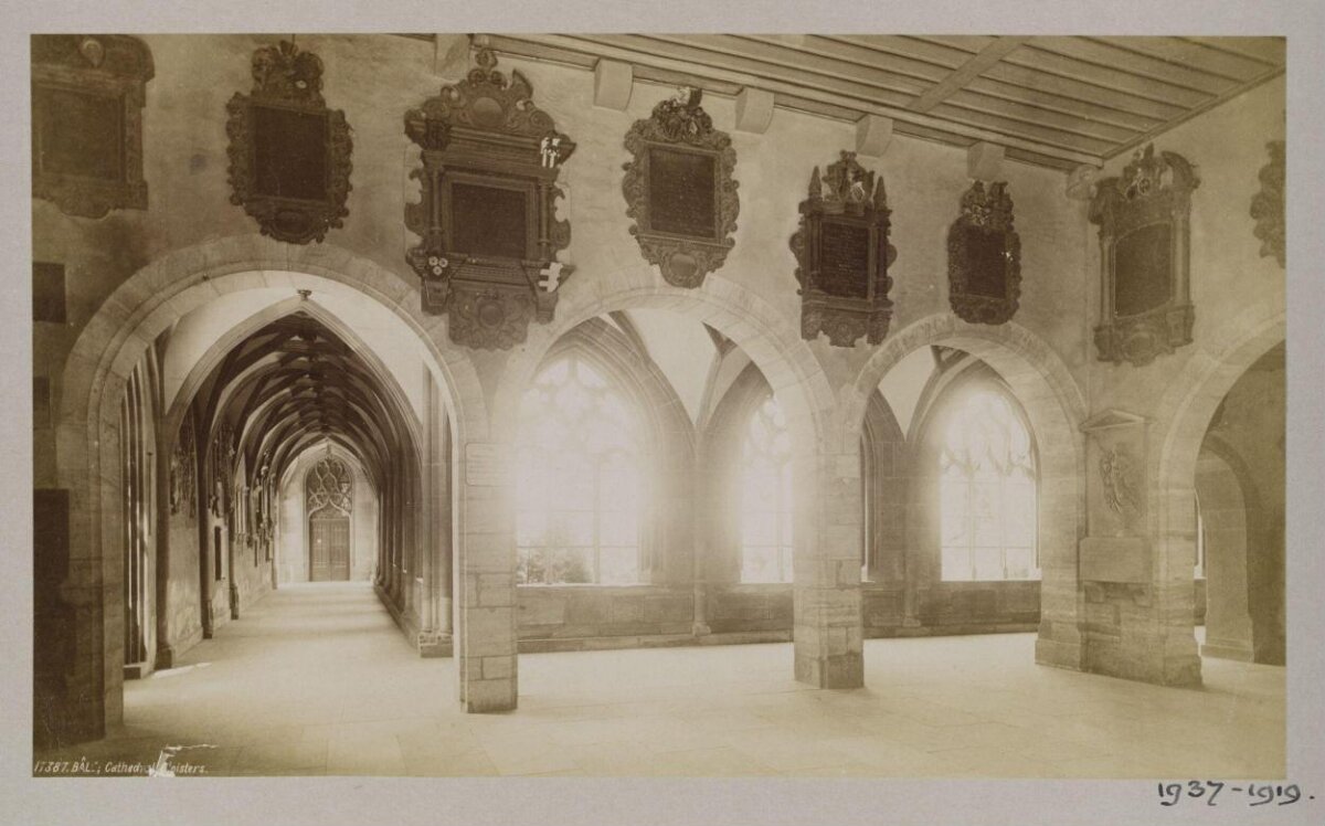 Cathedral Cloisters Vintage Photograph