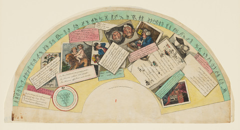 18th Century Fan-Shaped Engraving Collage