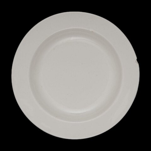 Chipped Plain White Ceramic Plate