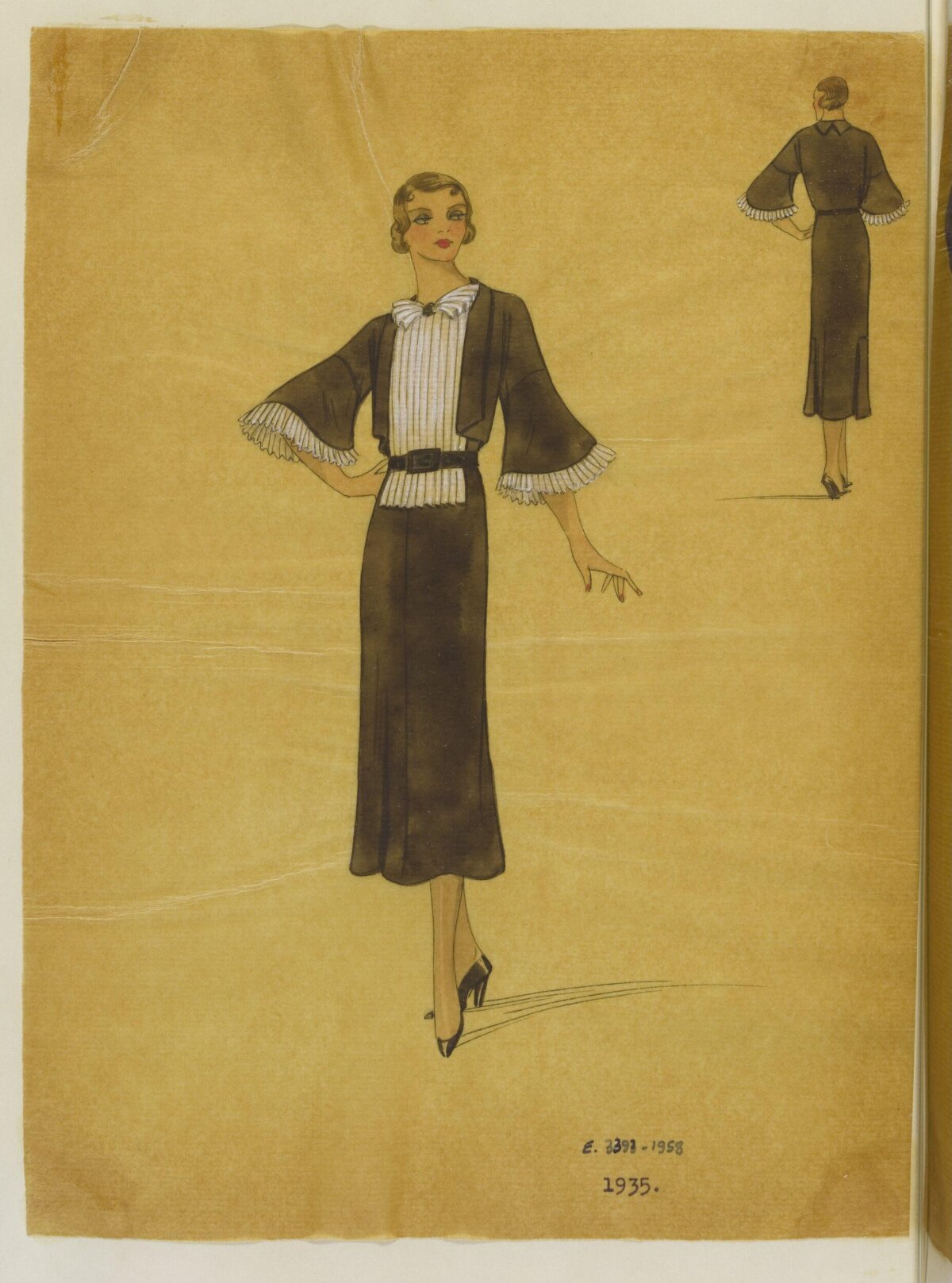1935 Women's Dress Fashion Sketch