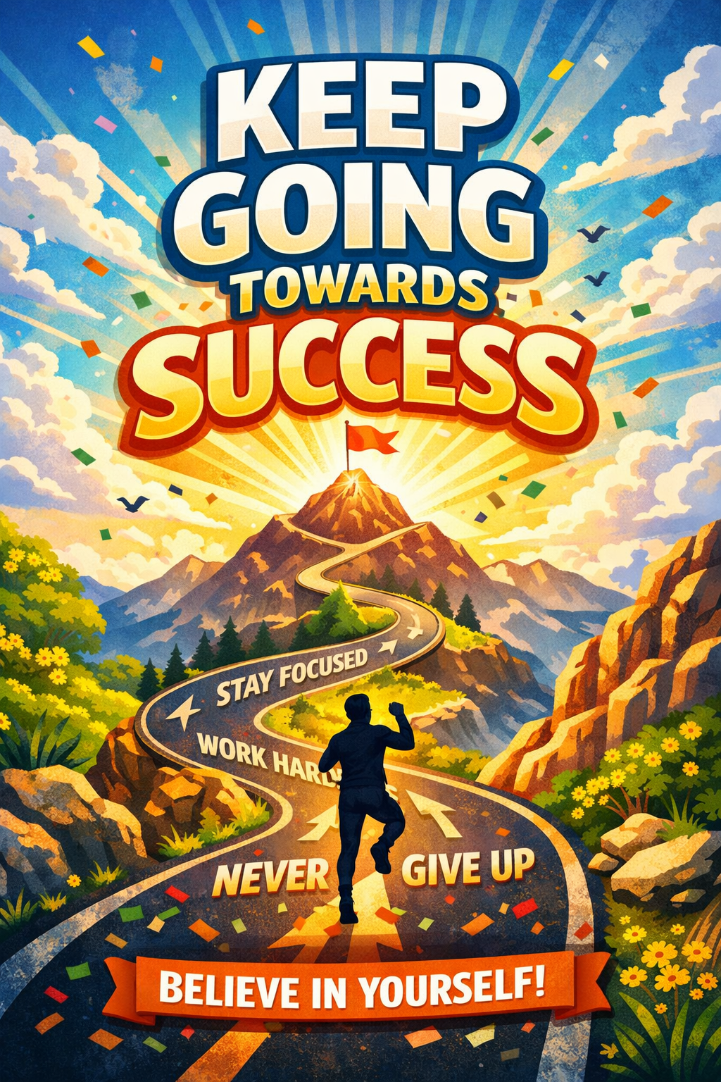 Keep Going Towards Success Poster