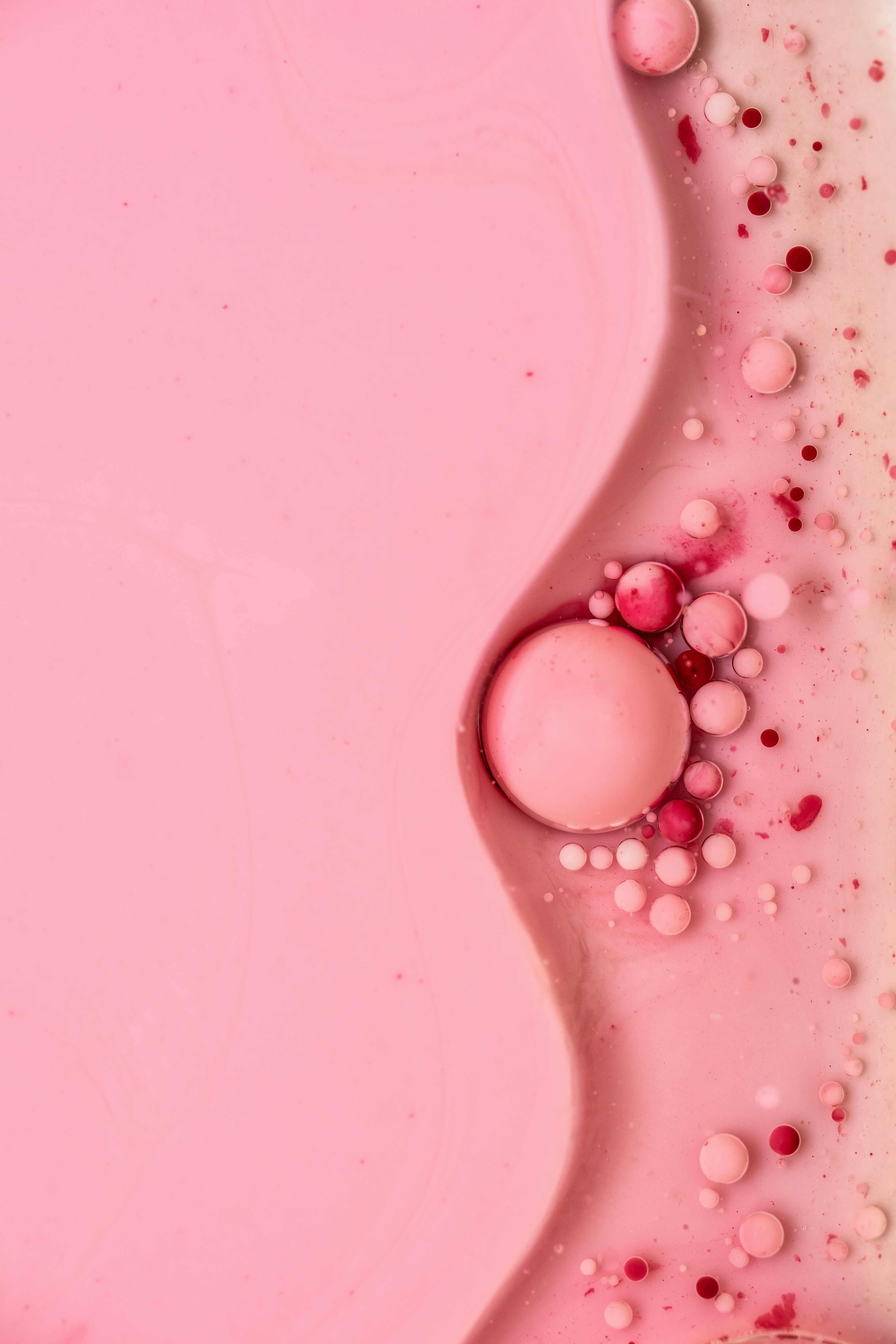 Pink Mixed Liquid Bubbles