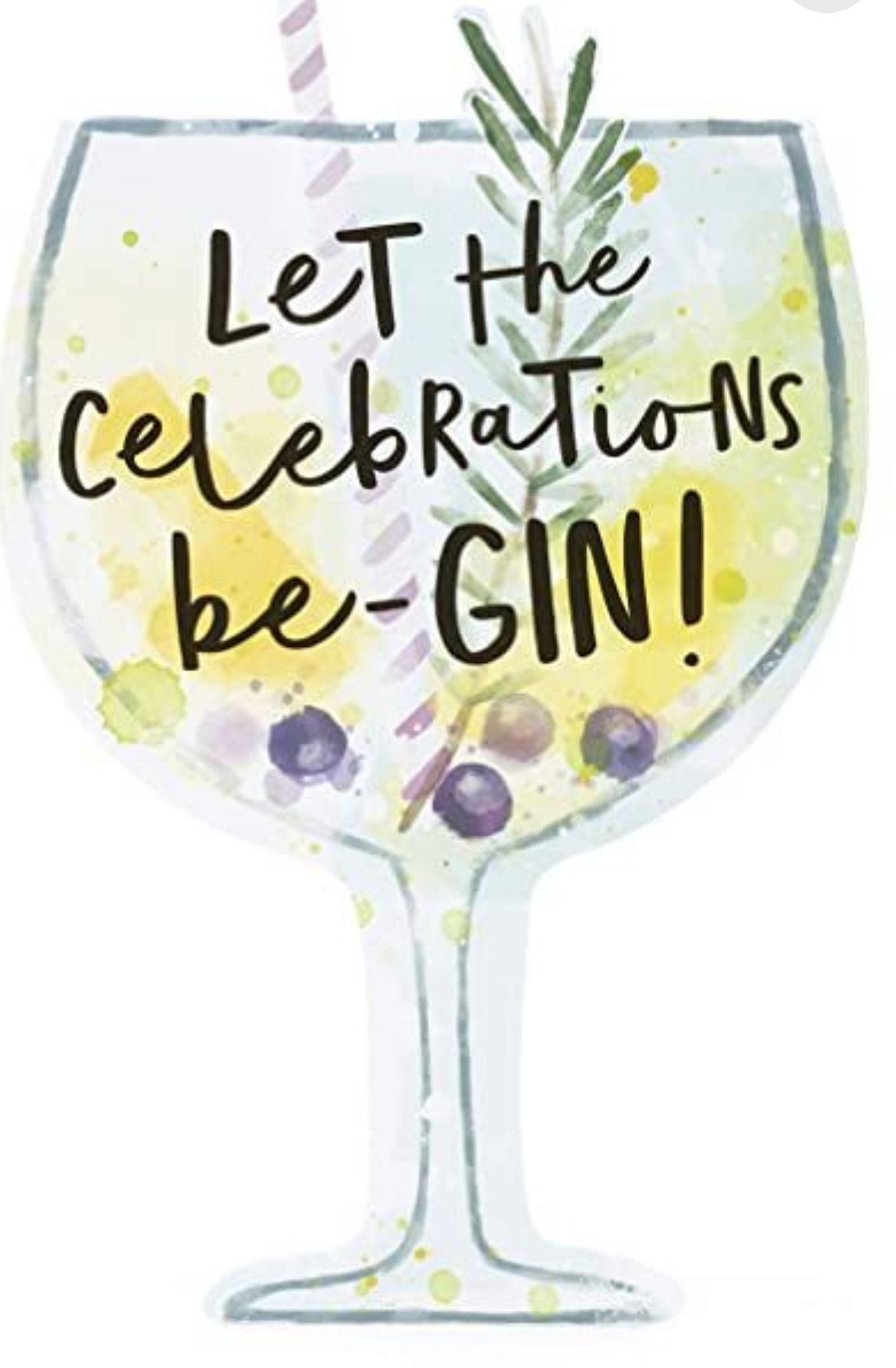 Gin Celebration Pun Watercolor Art