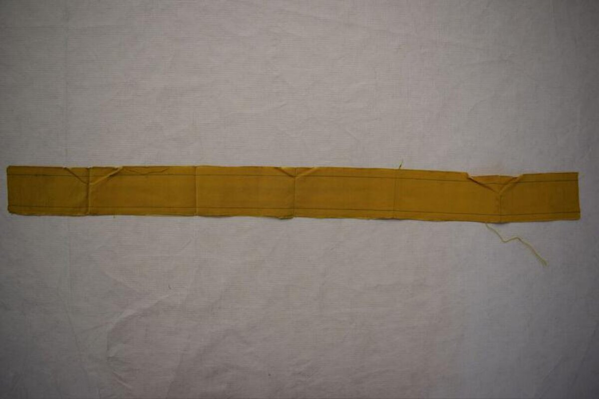 Yellow Fabric Strip on White Background