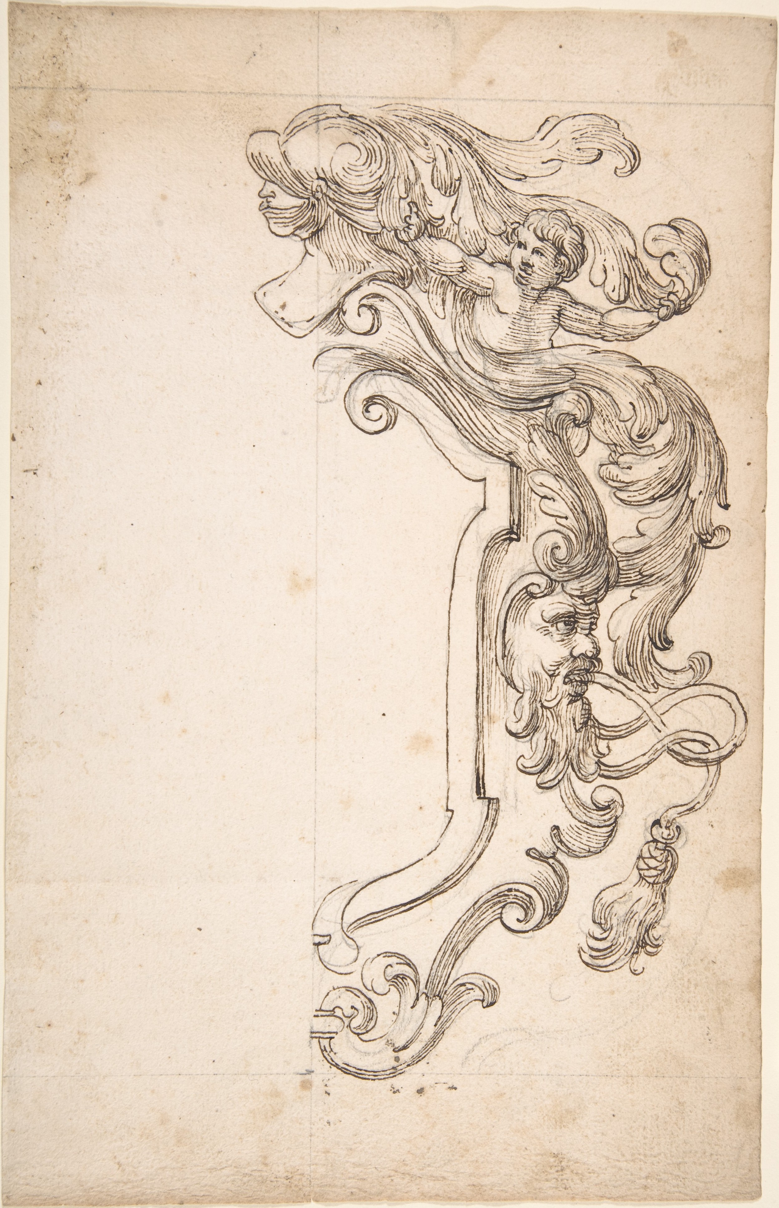 Ink Sketch of Ornate Decorative Design