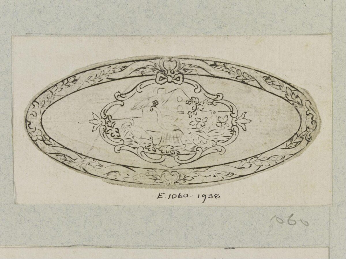 Oval Decorative Pattern Ink Sketch
