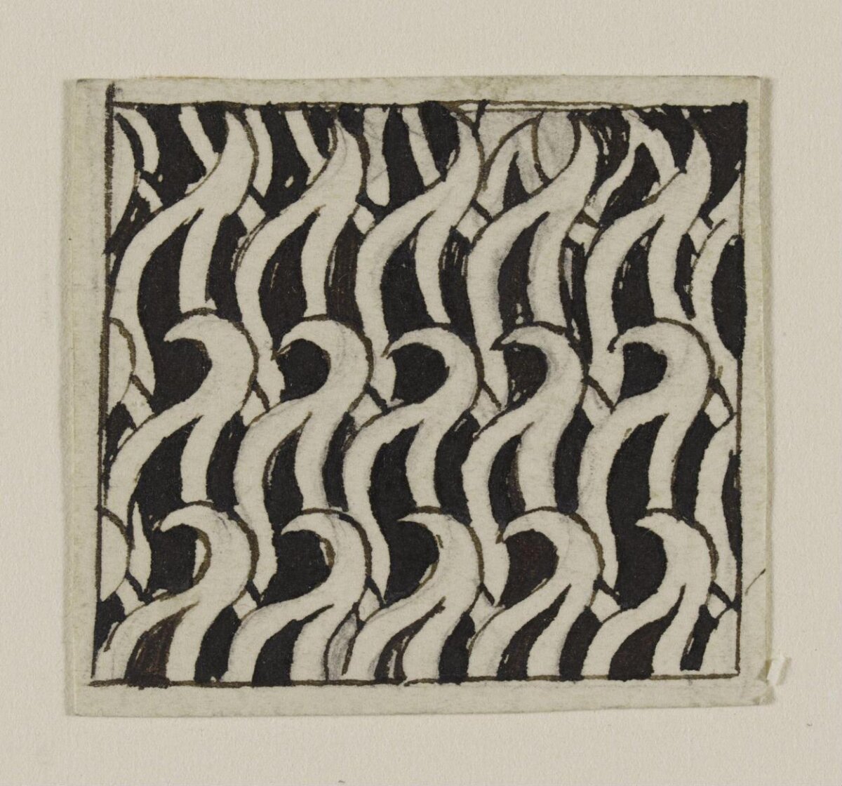 Black and White Abstract Wave Pattern