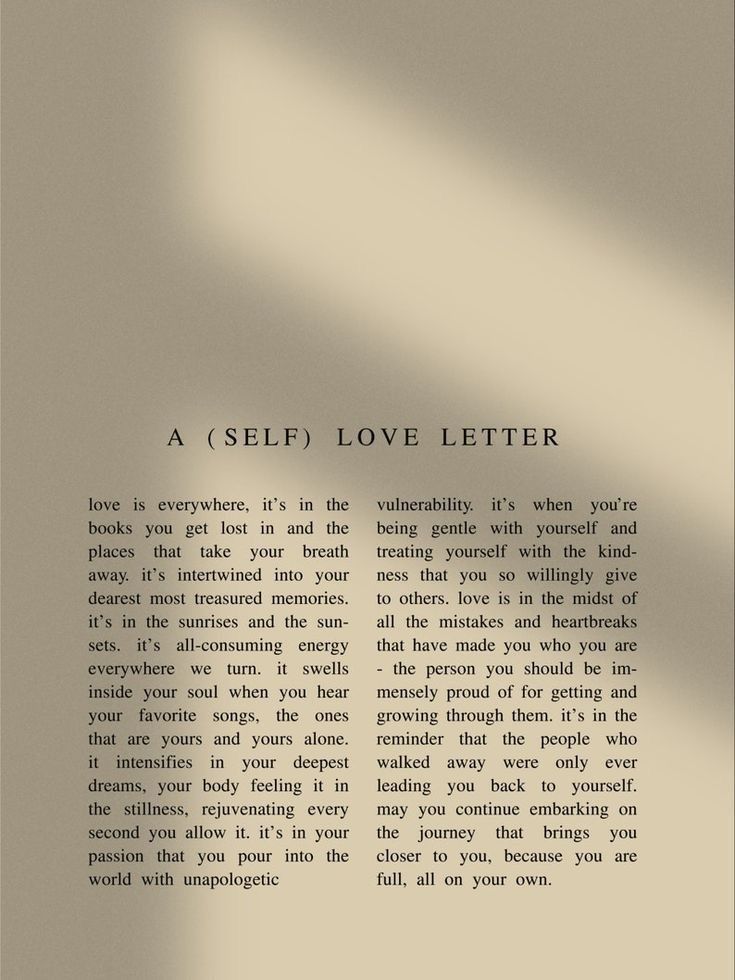 A Self Love Letter