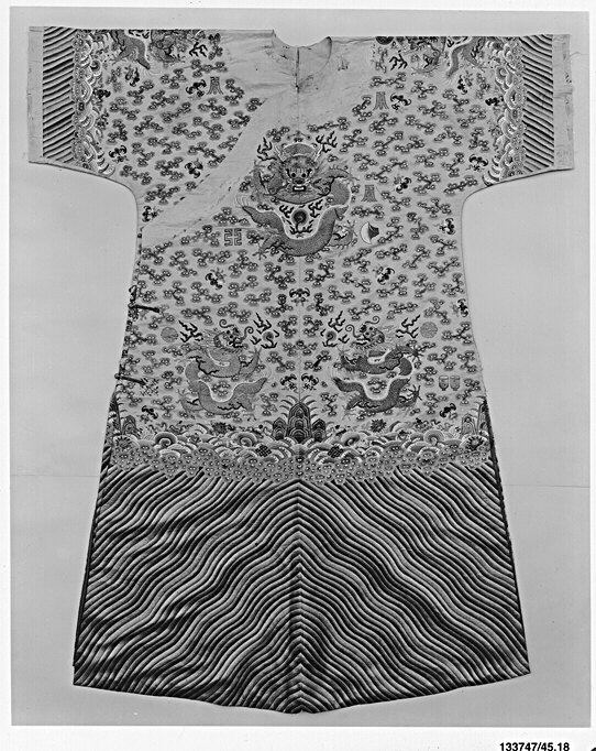 Qing Dynasty Embroidered Dragon Robe