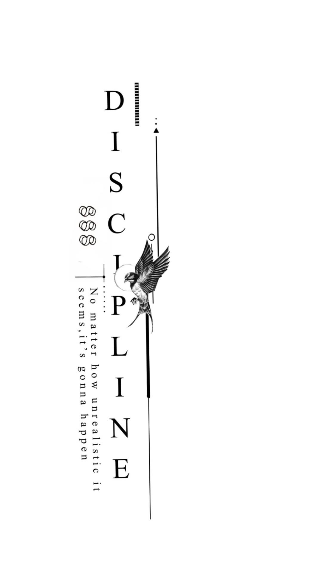 Discipline Swallow Tattoo Design