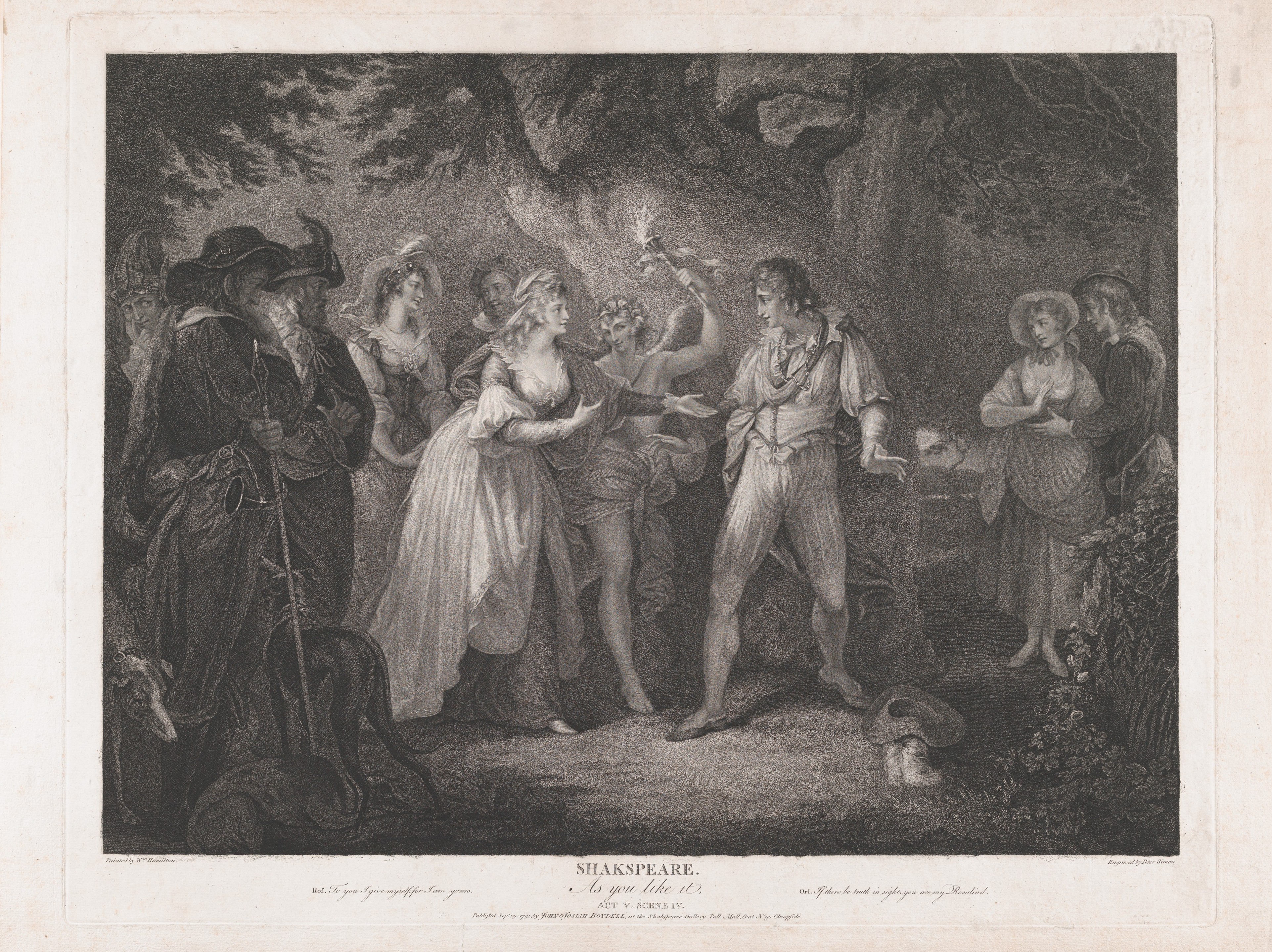 Engraving of As You Like It Scene