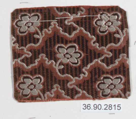 Antique Red Floral Textile Fragment