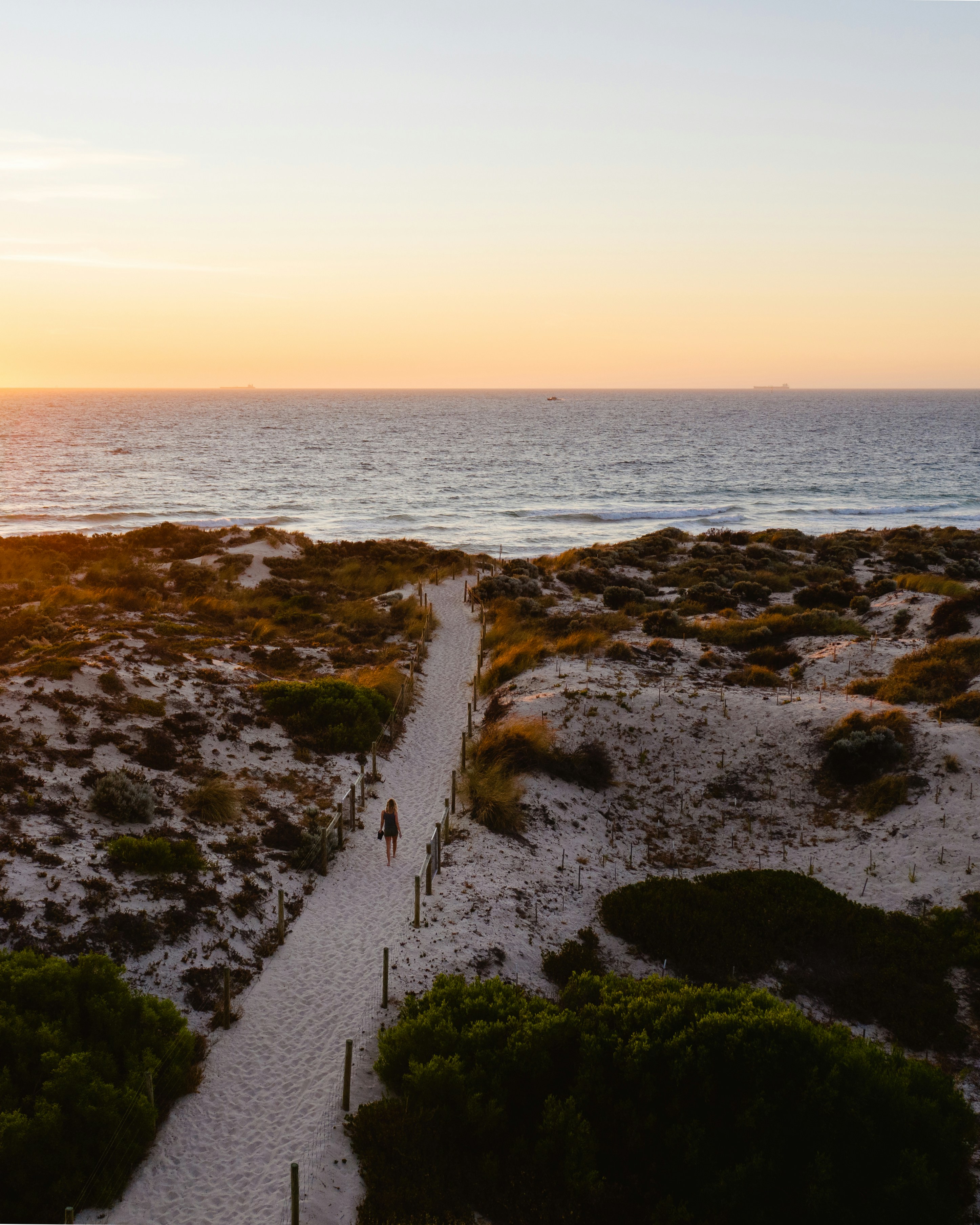 Sandy Path to Beach at Sunset