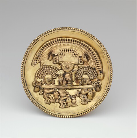 Ancient Gold Ceremonial Round Plaque