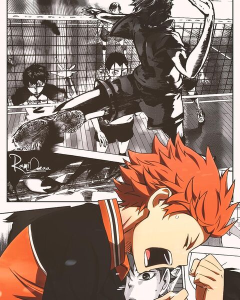 Haikyuu Volleyball Match Manga Art