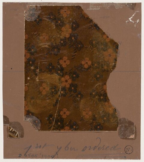 1900 Floral Textile Design Fragment