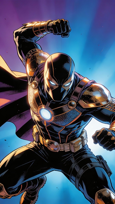 Black and Gold Comic Superhero