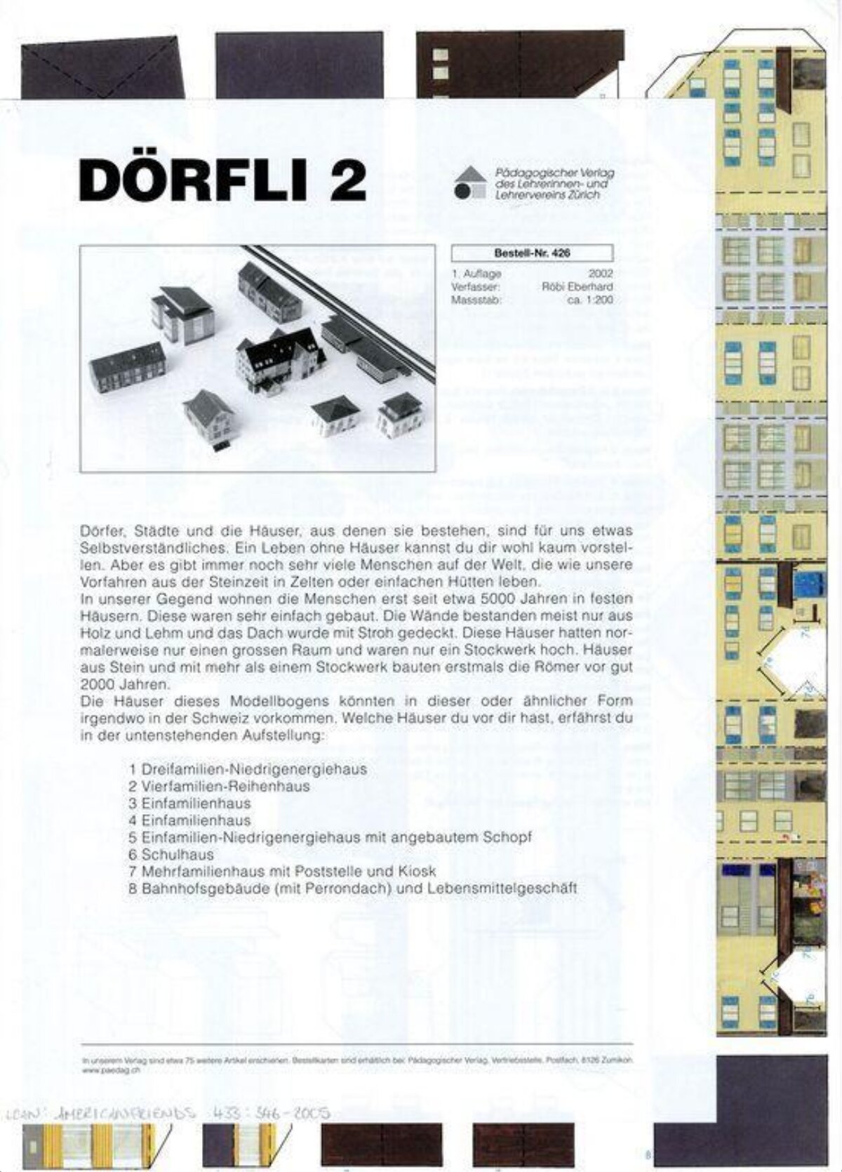 Dörfli 2 Paper Model Village Sheet