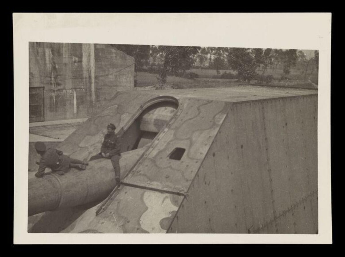 Two Soldiers at Coastal Gun Bunker