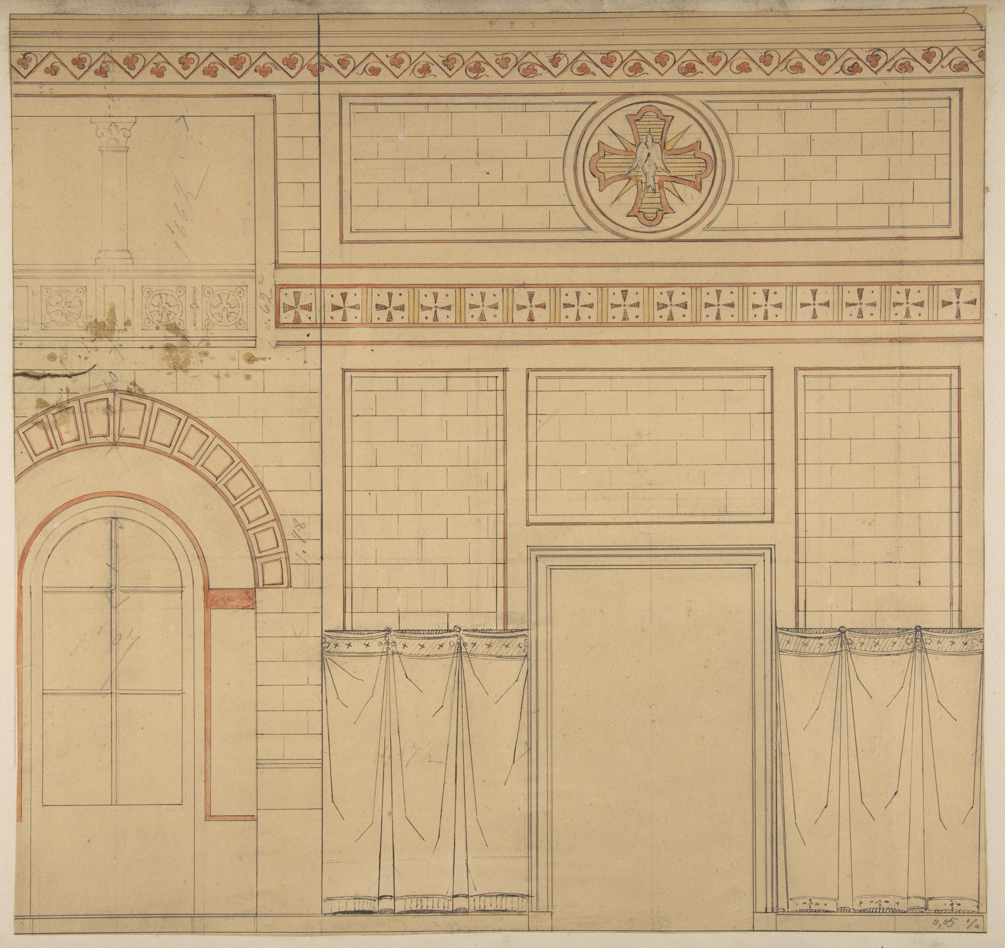 Church Interior Decoration Drawing
