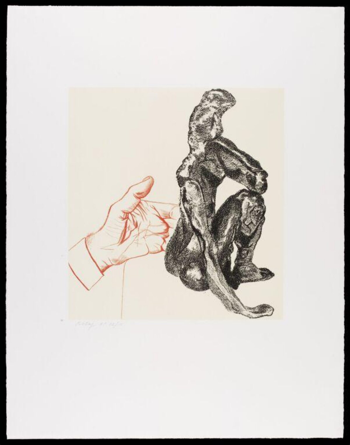 Hand Holding Abstract Sculpture Sketch