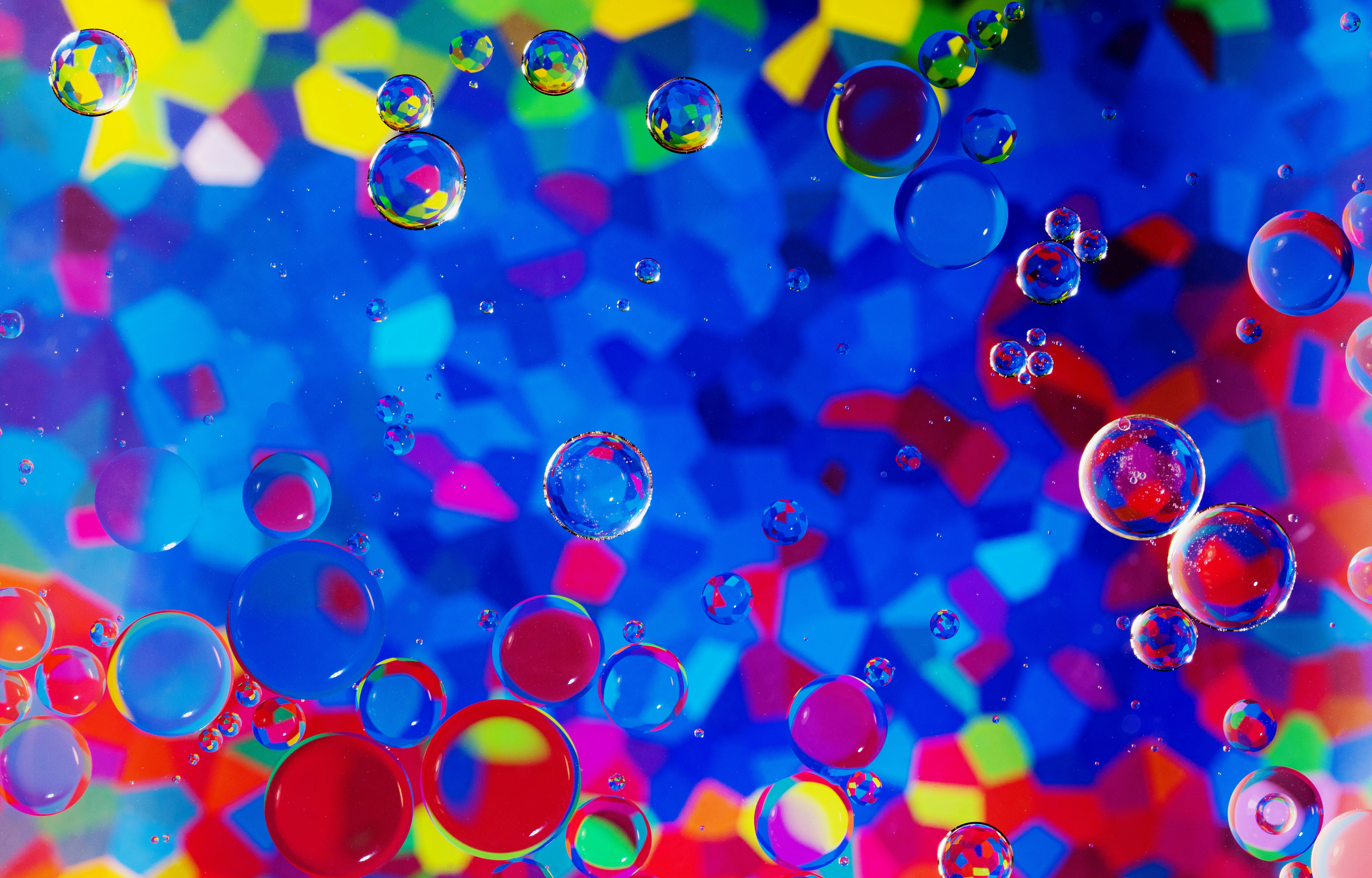 Colorful Bubbles on Mosaic Background
