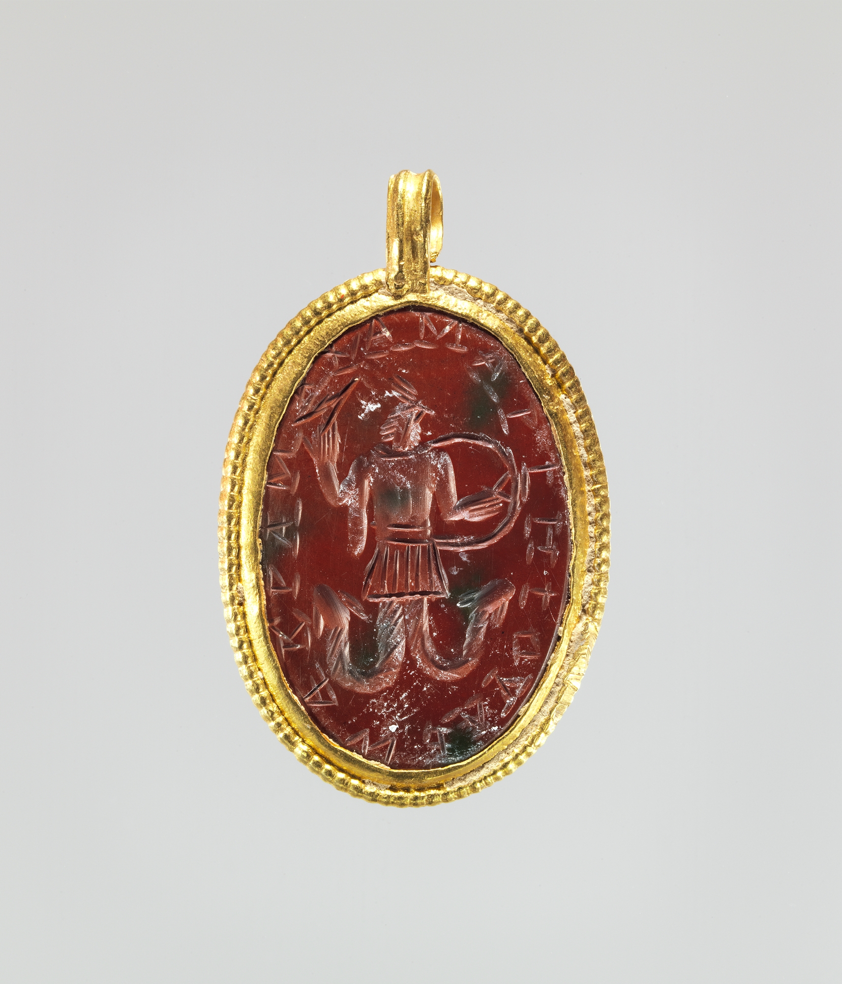 Ancient Gold Framed Intaglio Pendant