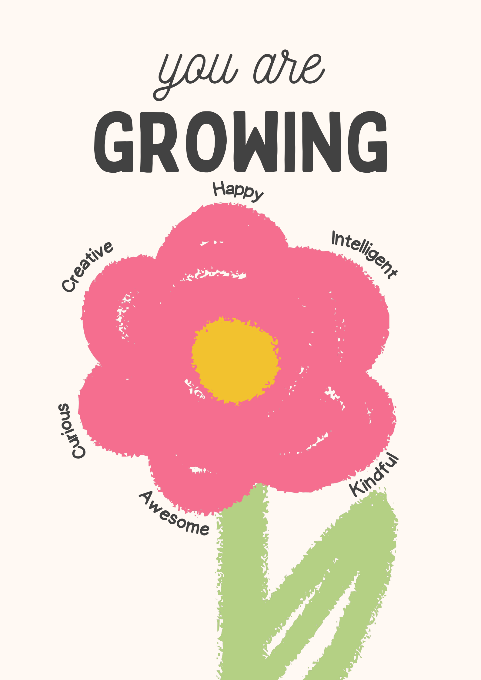 You Are Growing Affirmation Poster