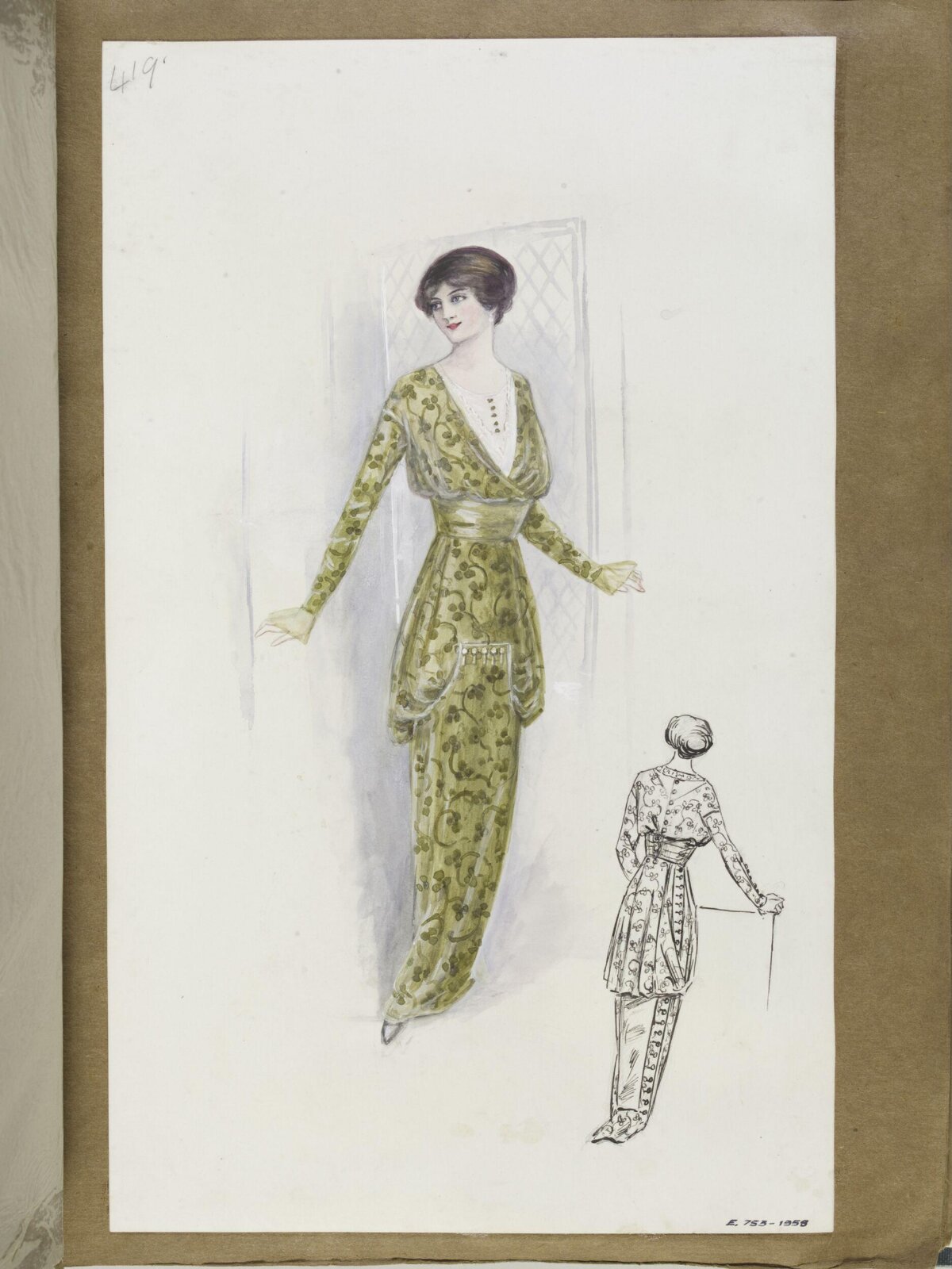 Vintage Women's Dress Fashion Sketch