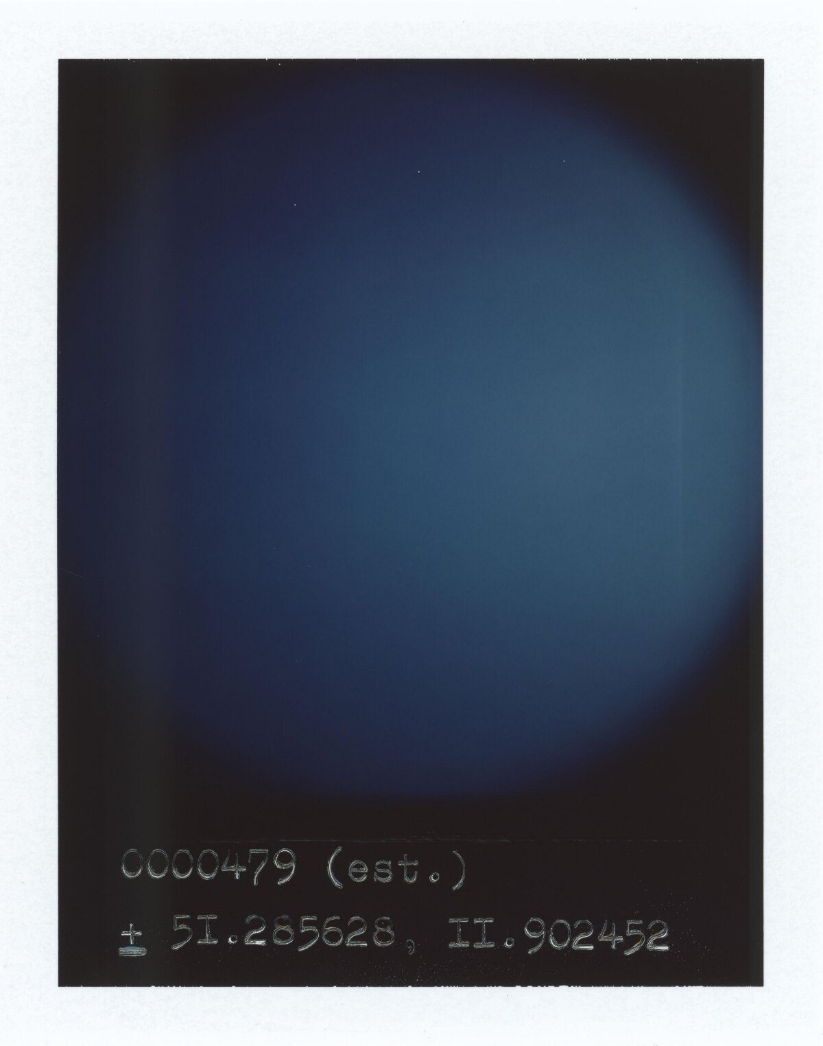Dark Blue Polaroid With Coordinate Text