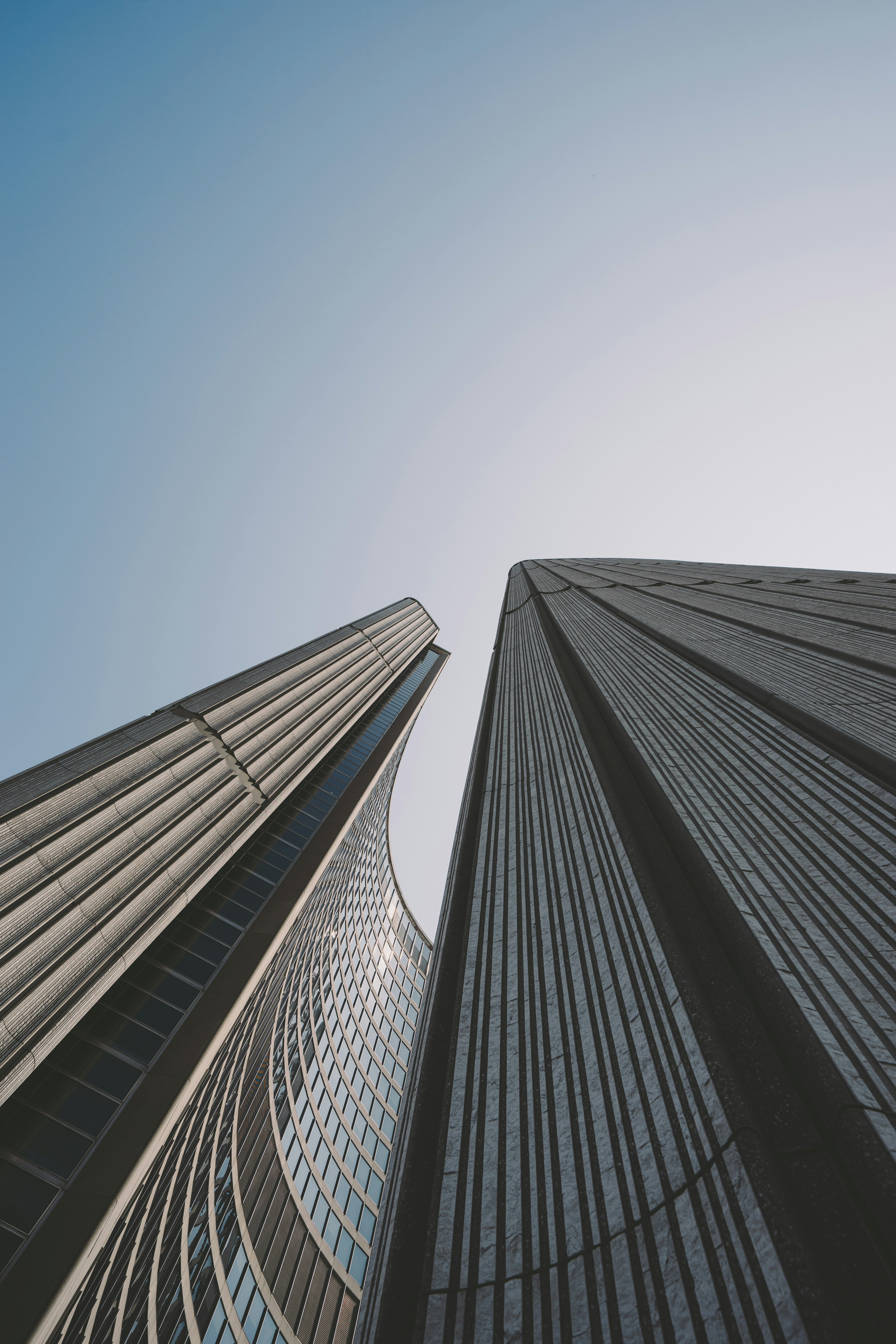 Low Angle View of Urban Skyscrapers
