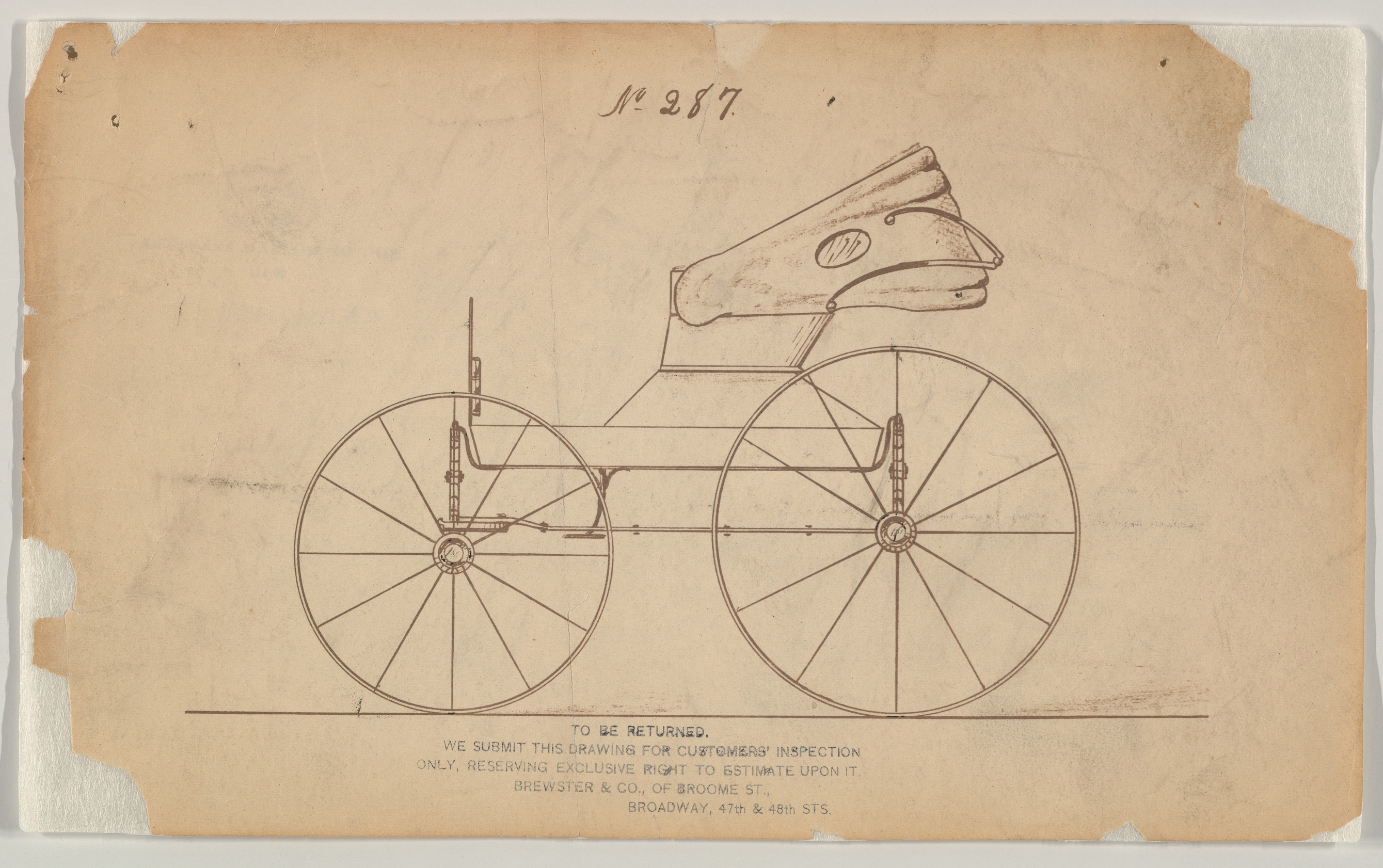Vintage Horse Carriage Design Drawing