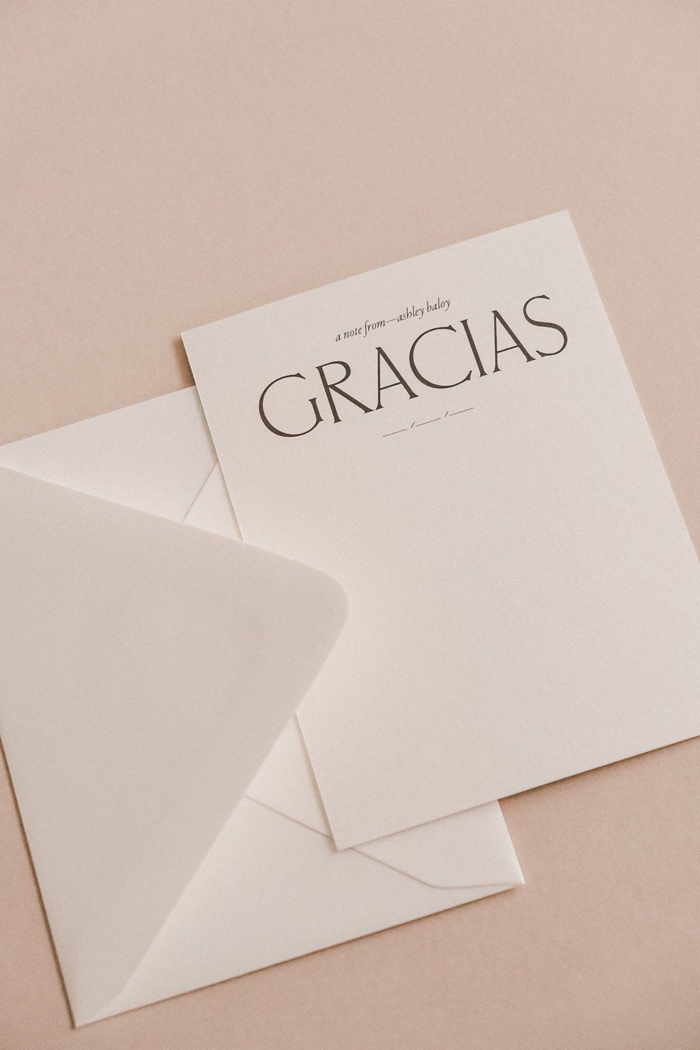 Personalized Gracias Thank You Note Card