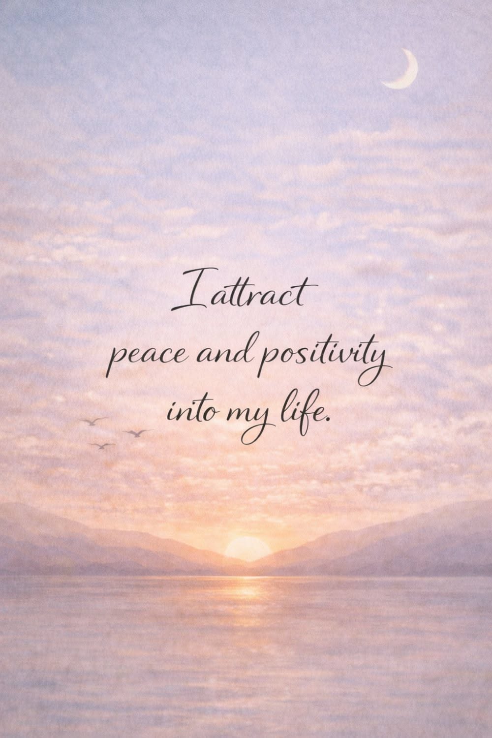Sunset Water View With Positive Affirmation