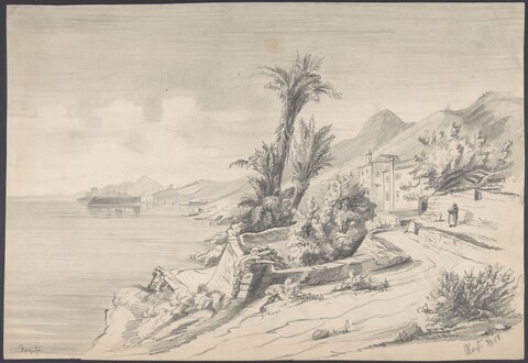 Coastal Landscape Pencil Sketch