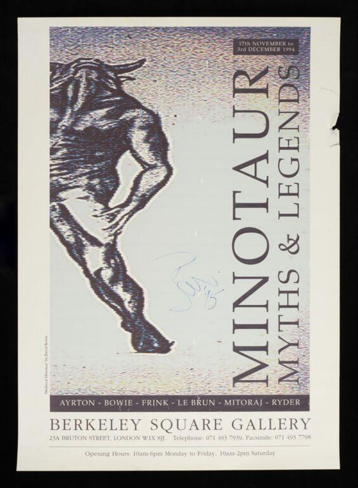 1994 Minotaur Myths & Legends Exhibition Poster
