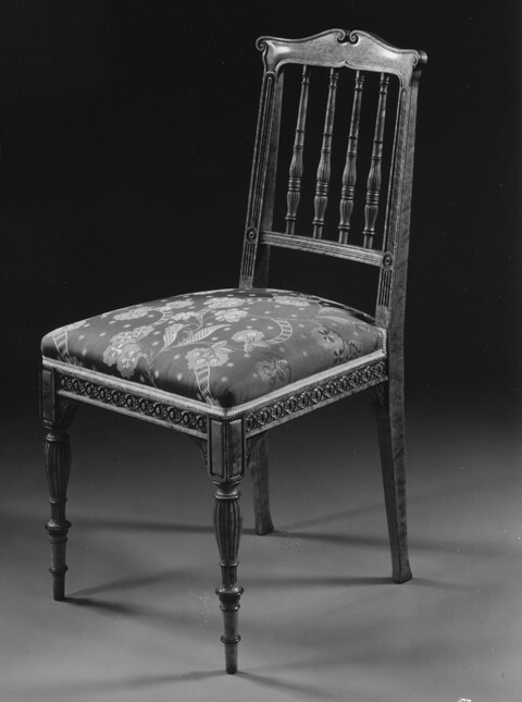 Antique Upholstered Wooden Side Chair