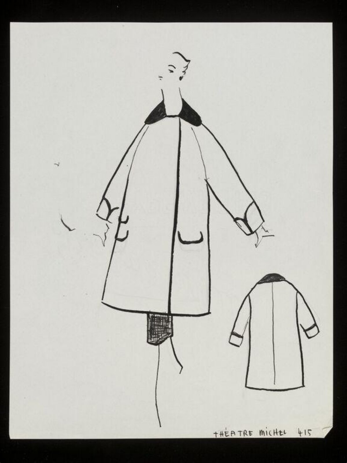 Vintage Coat Fashion Design Sketch — Business